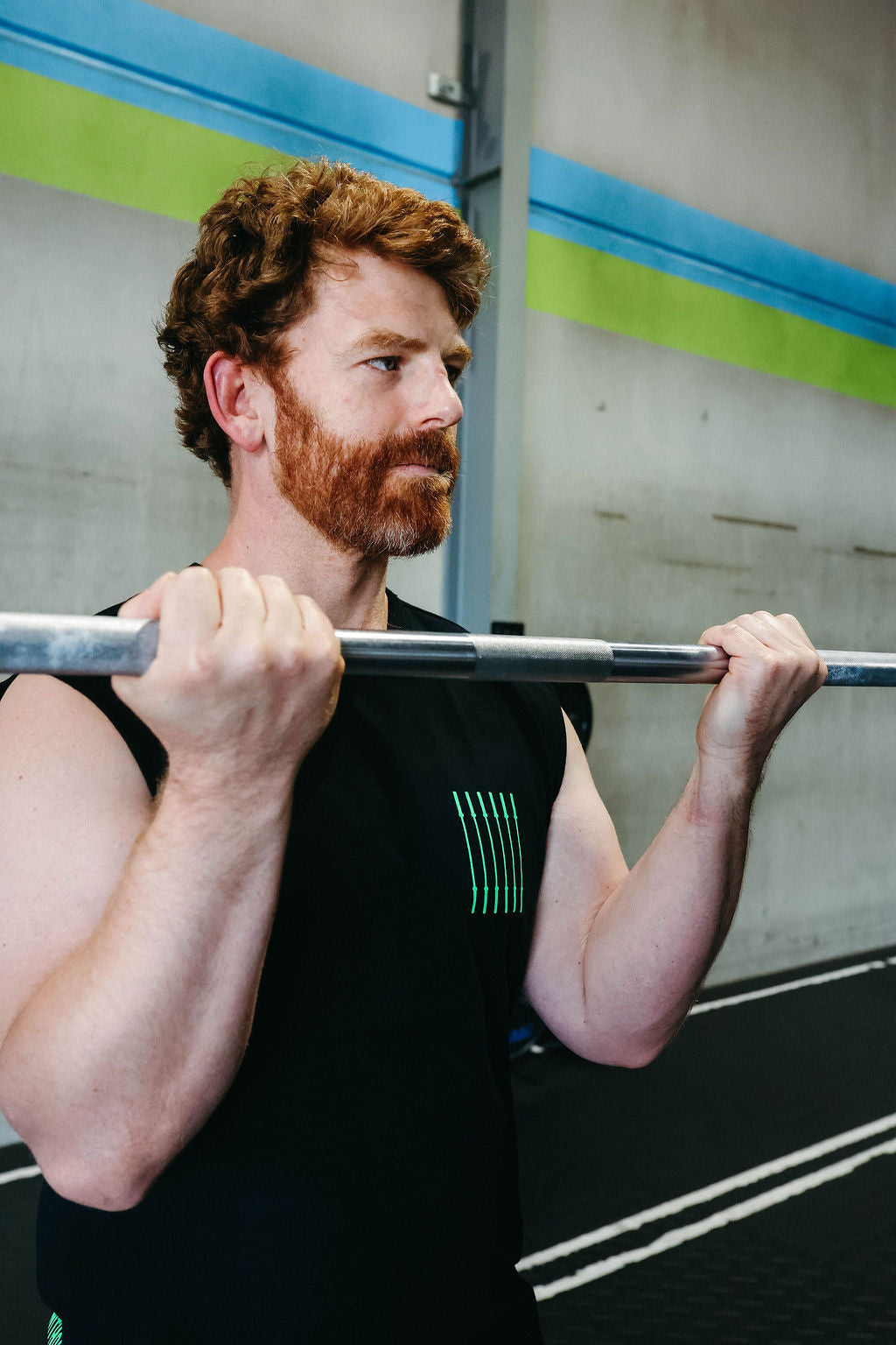 Lime Green Barbell muscle tee