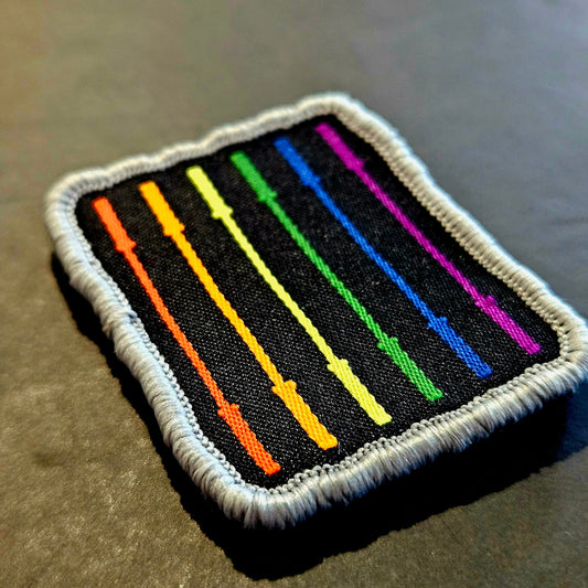 Rainbow Barbell woven patch