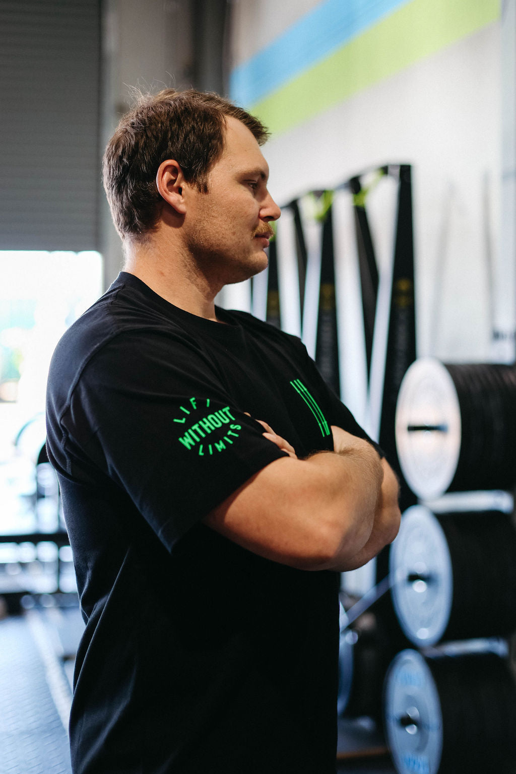 Lime Green Barbell regular tee
