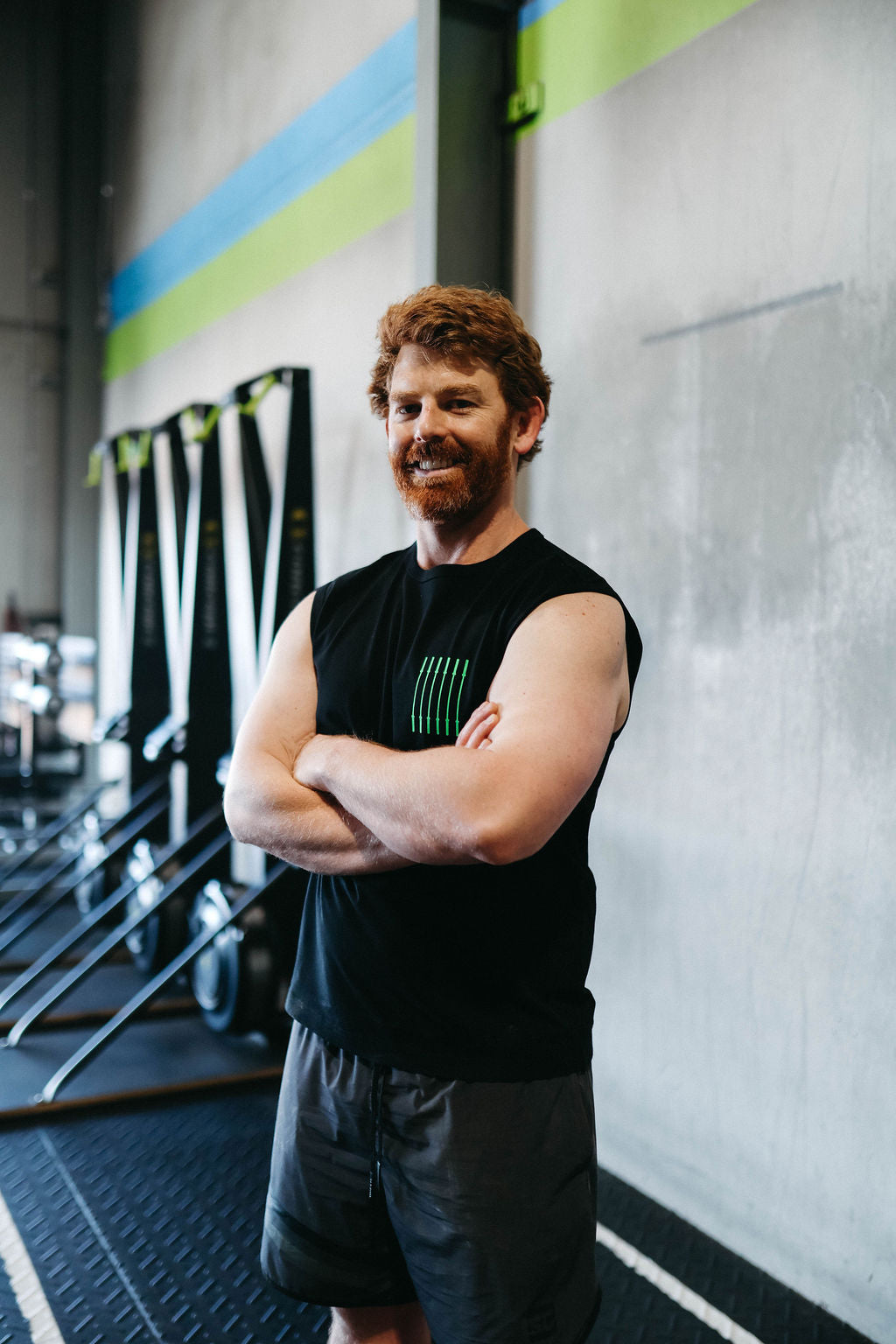 Lime Green Barbell muscle tee