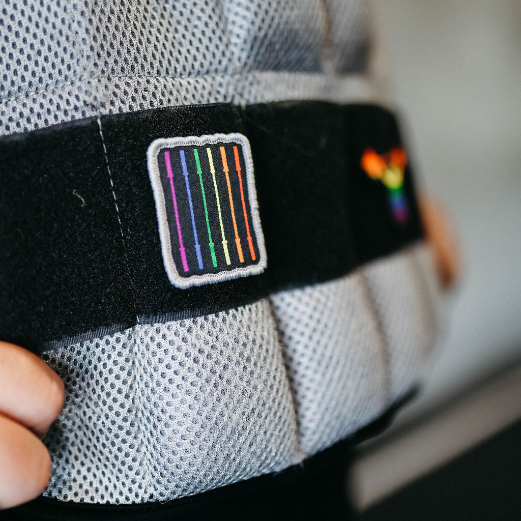 Rainbow Barbell woven patch