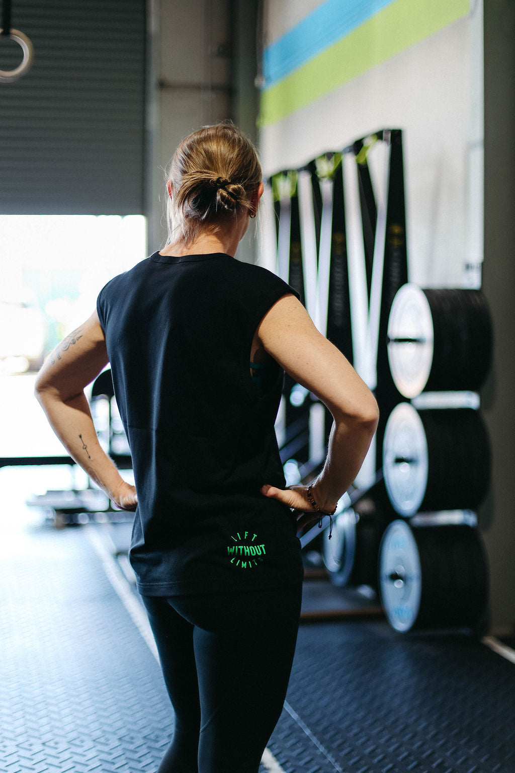 Rainbow Barbell muscle tee