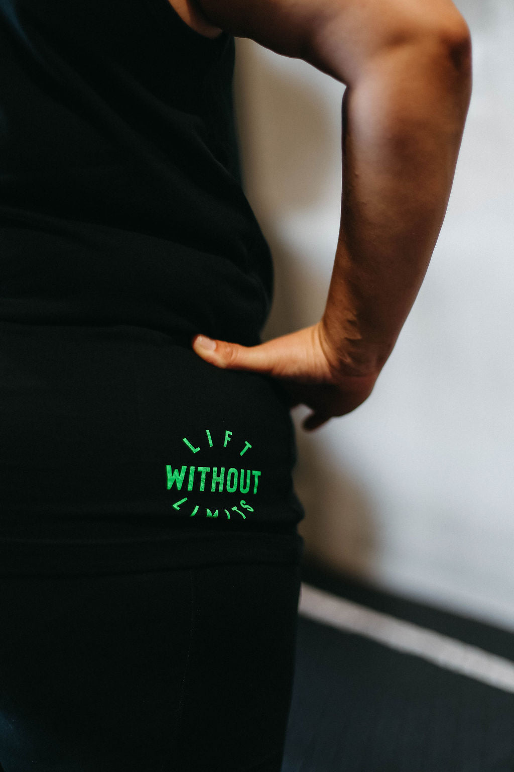 Lime Green Barbell muscle tee